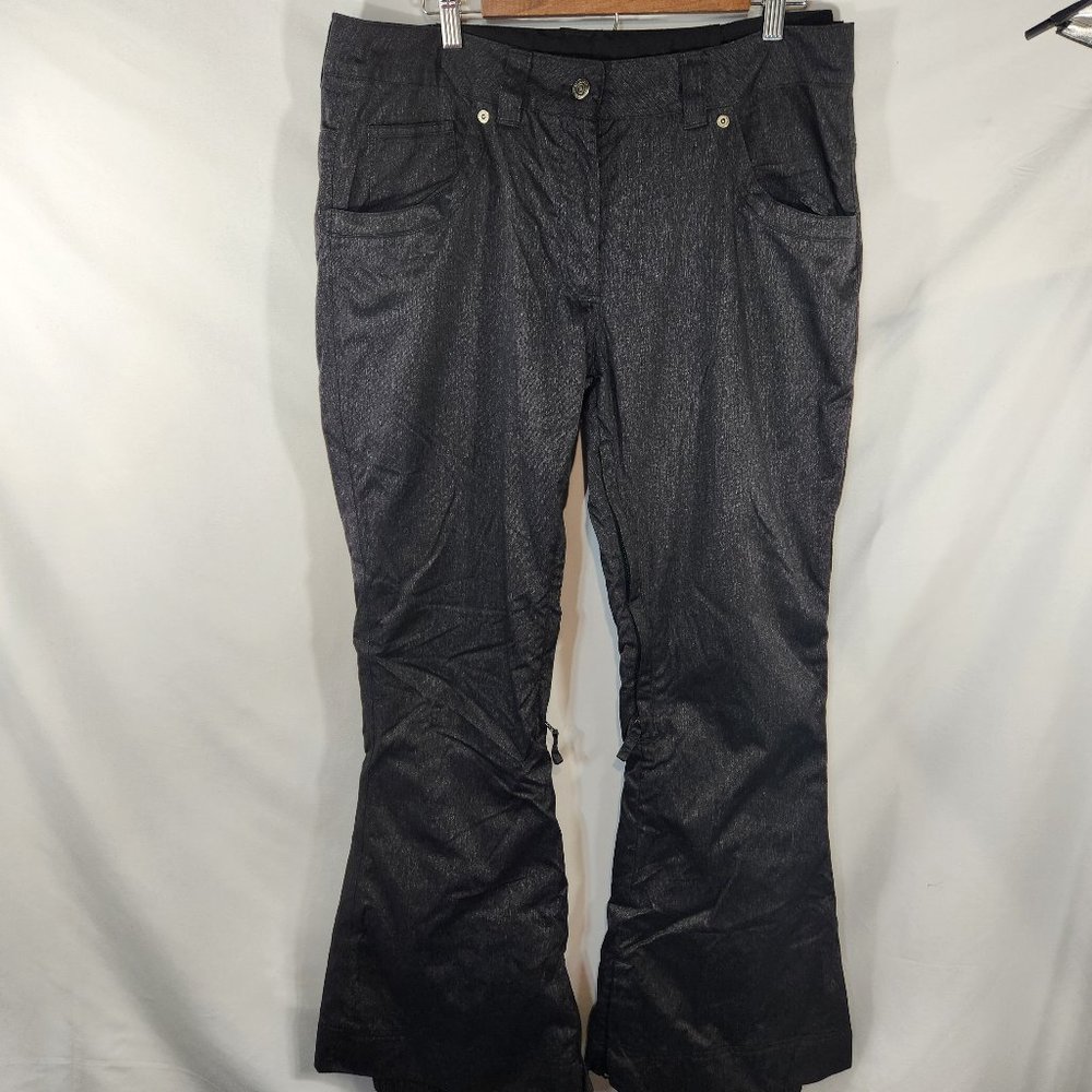 Powder Room X5 10,000 Ski Snow Board Pants Women's Gray Lined Size L (II-13)